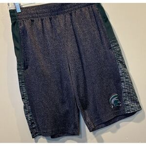 Michigan State Spartans Green Gray Basketball Athletic Shorts‎ MSU Size Medium M